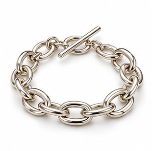 Two Toned Resin Chain Bracelet in Brown