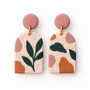 Abstract Art Circle Earrings