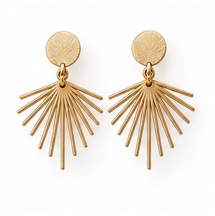 Aquarius 24k White Gold Plated Studs