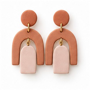 Aria Geo White Gold Plated Hoop Earrings