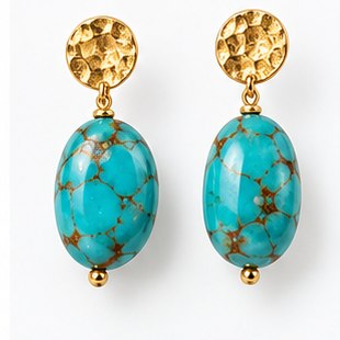 Handmade Geo Clay Earrings in Cobalt