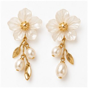 Petals and Pearls Stud Earrings