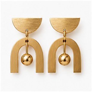 Rectangular Wood Dangling Earrings