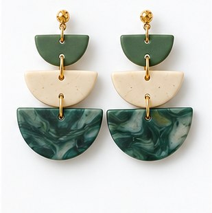 Tris White Gold Plated Stud Earrings