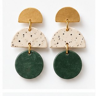 Wren Geo Wood Drop Earrings