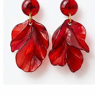 Floral Glass Bead Dangling Earrings