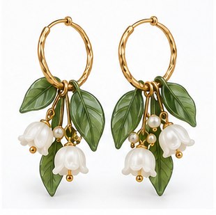 Pink Clematis Floral Earrings