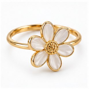Flower Print Open Ring in Purple