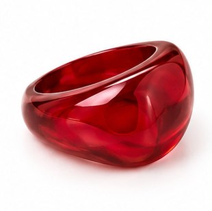 Resin Dome Ring in Yellow