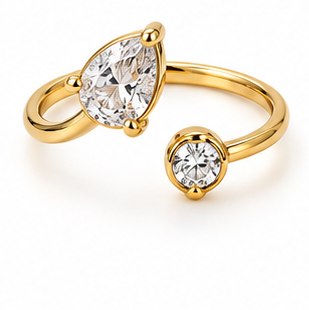 Half Circle 14k Gold Dipped Layered Rings