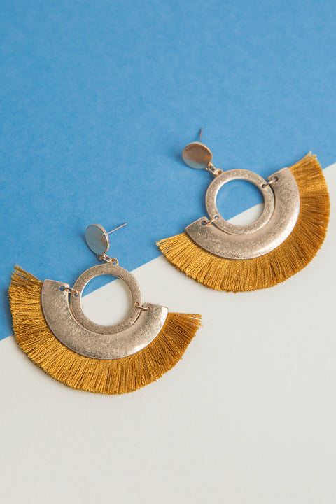 Marigold Tassel Fan Earrings