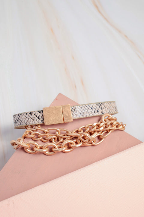 Snake and Chain Bracelet Set