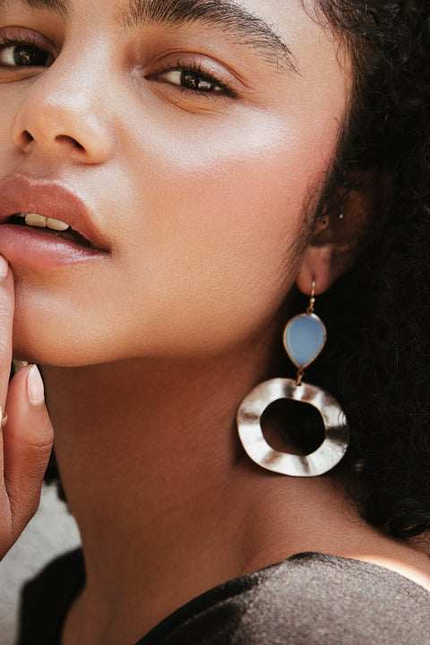 Lustrous Natural Stone Earrings