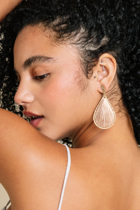 Cyrene Rose Gold Thread Earrings