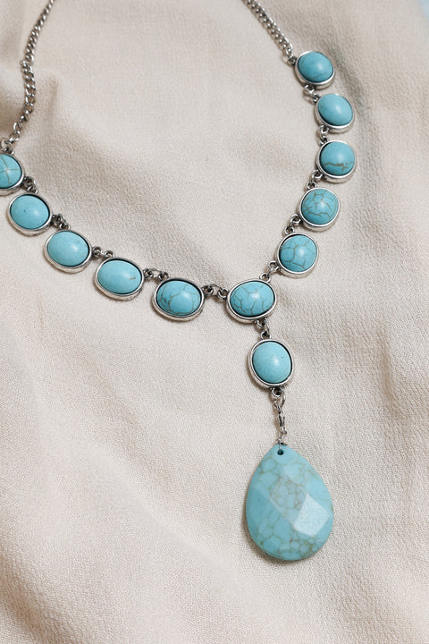 Turquoise Marble Statement Necklace
