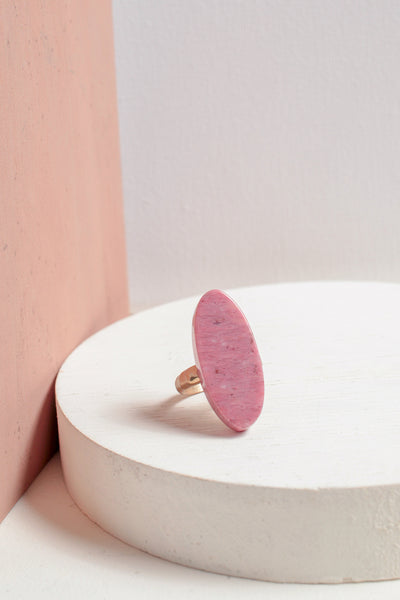 Oval Stone Ring in Red