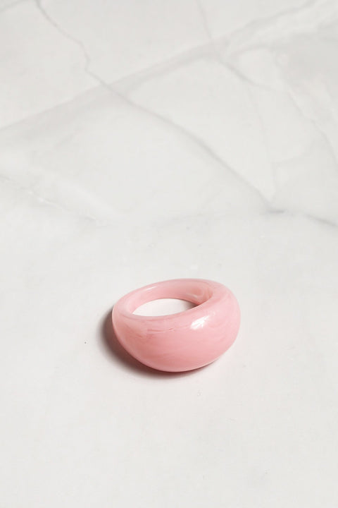 Resin Dome Ring in Pink