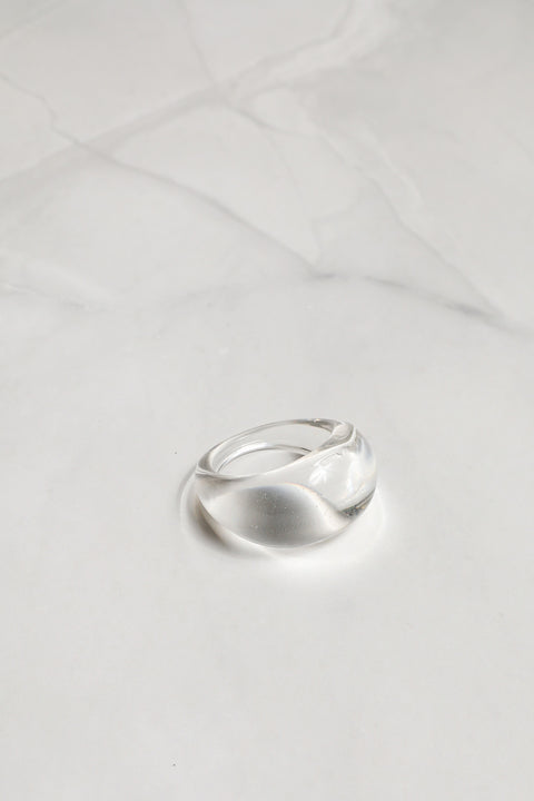 Resin Dome Ring in Clear