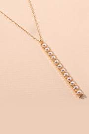 Pearl Bar Necklace in Gold