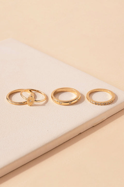 Rays Gold Rings Set