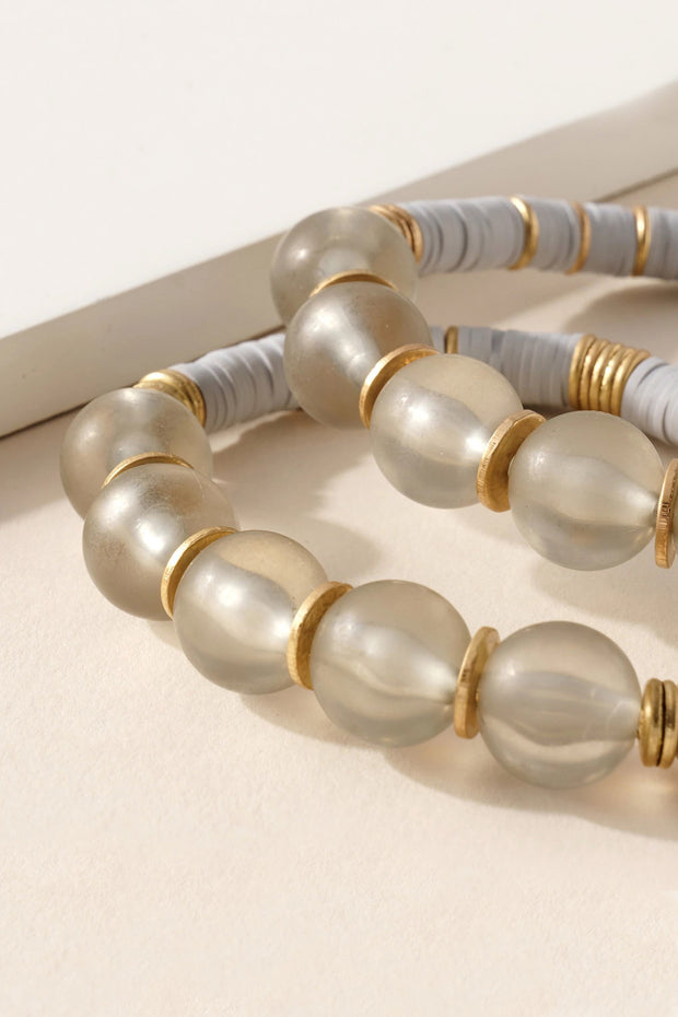 Heishi Glass Bead Bracelet Set