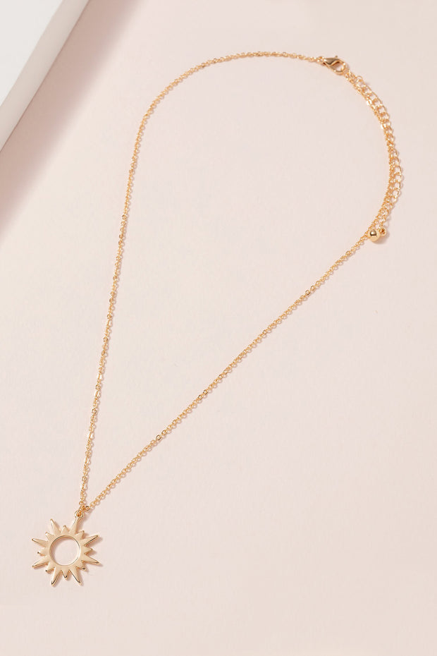 Sun Pendant Necklace in Gold
