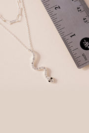 Layered Snake Pendant Chain Necklace
