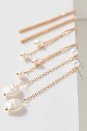 Pearl Dangling Earrings Set